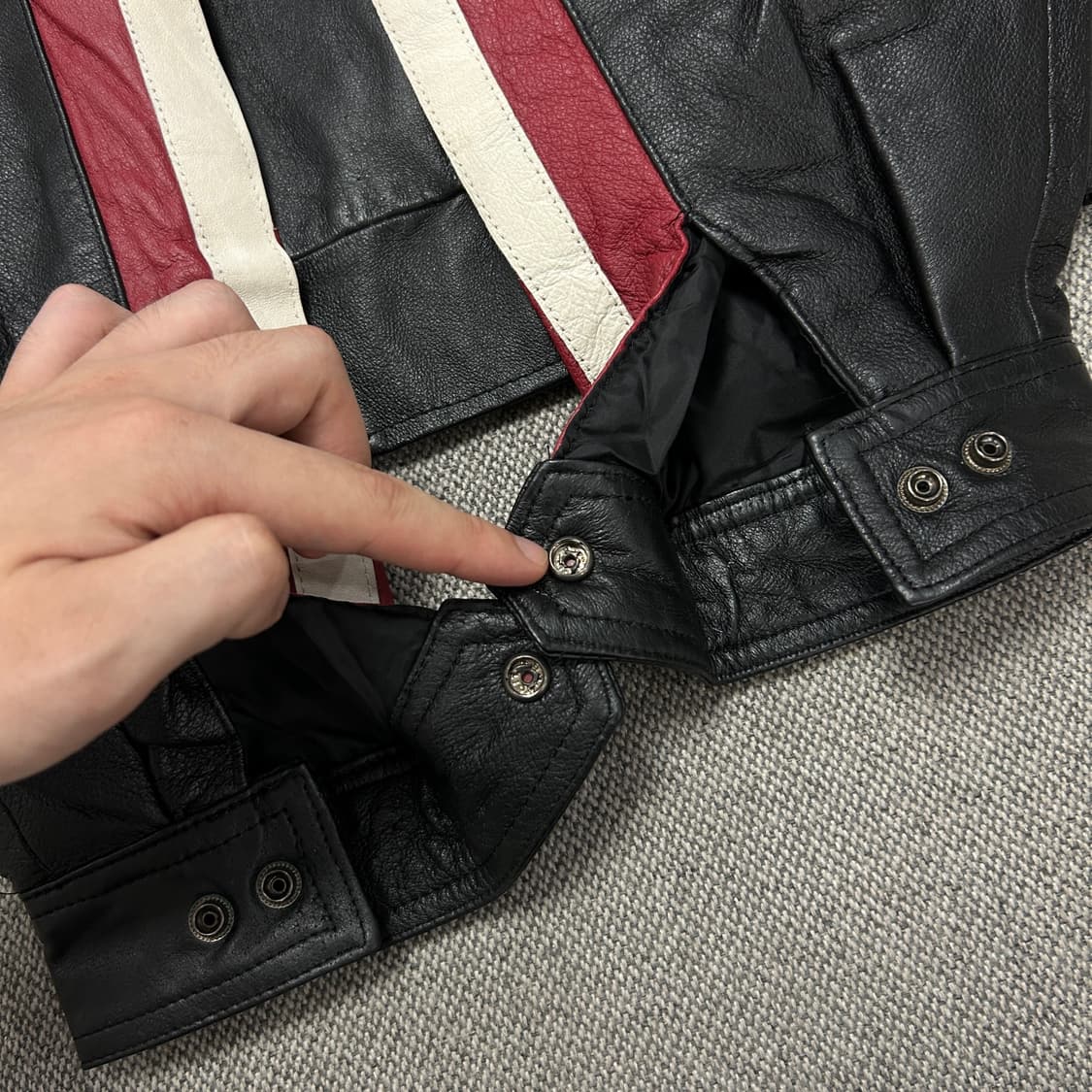럭키레더 USA 성조기 레더자켓(L) 상품이미지6