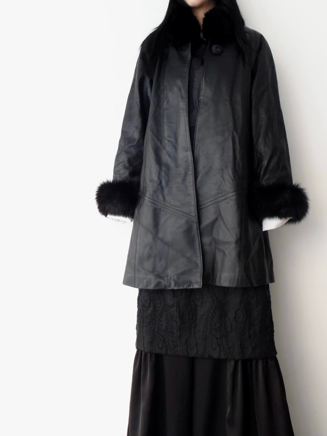 Fur detailed leather jacket 상품이미지6