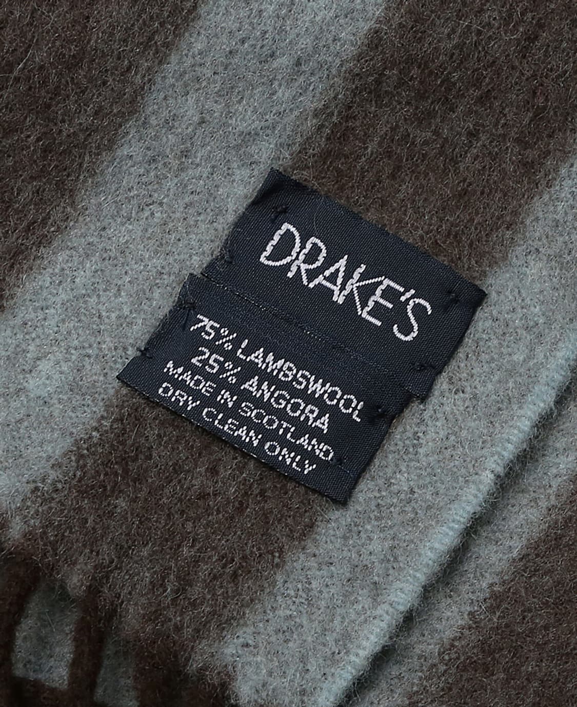 드레익스 [Drake's] 민트 & 브라운 스트라이프 스코틀랜드 머플러 상품이미지3