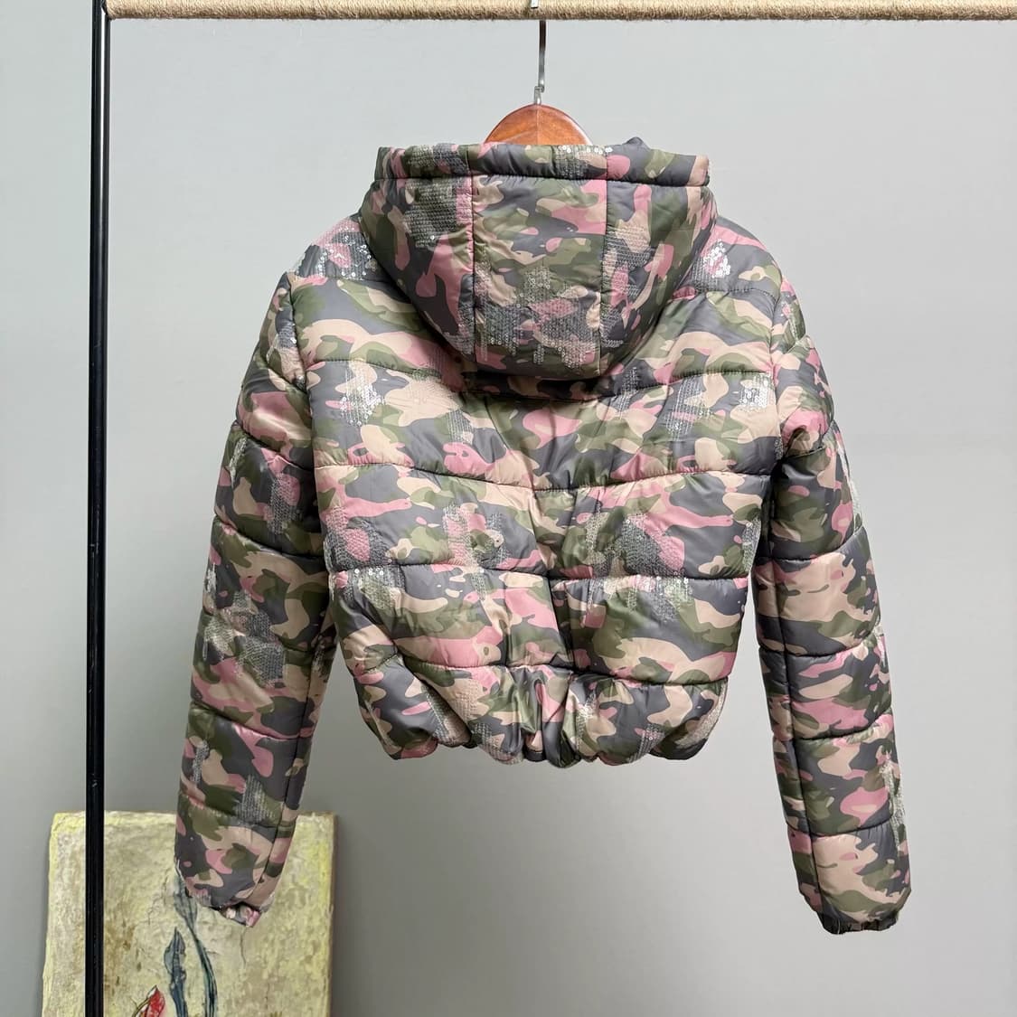 핑크 카모 패딩 자켓 상품이미지2