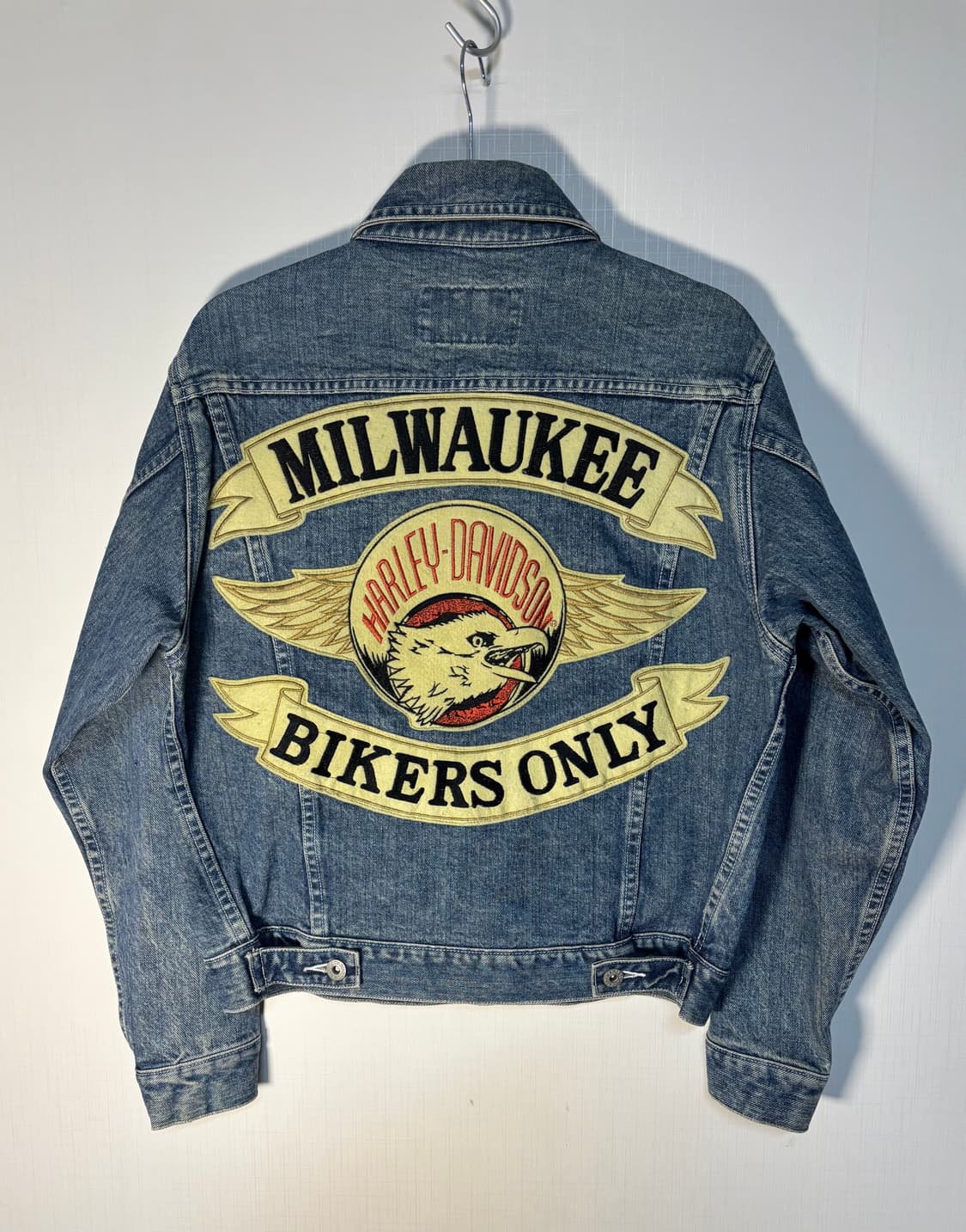 90s 할리데이비슨 빅로고 데님 트러커 자켓 빈티지 상품이미지5