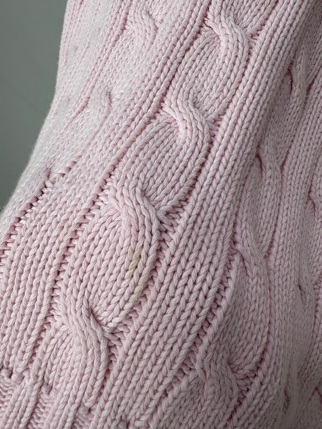 폴로랄프로렌 화이트 포니로고 핑크 케이블 꽈배키 니트 A2873 상품이미지7