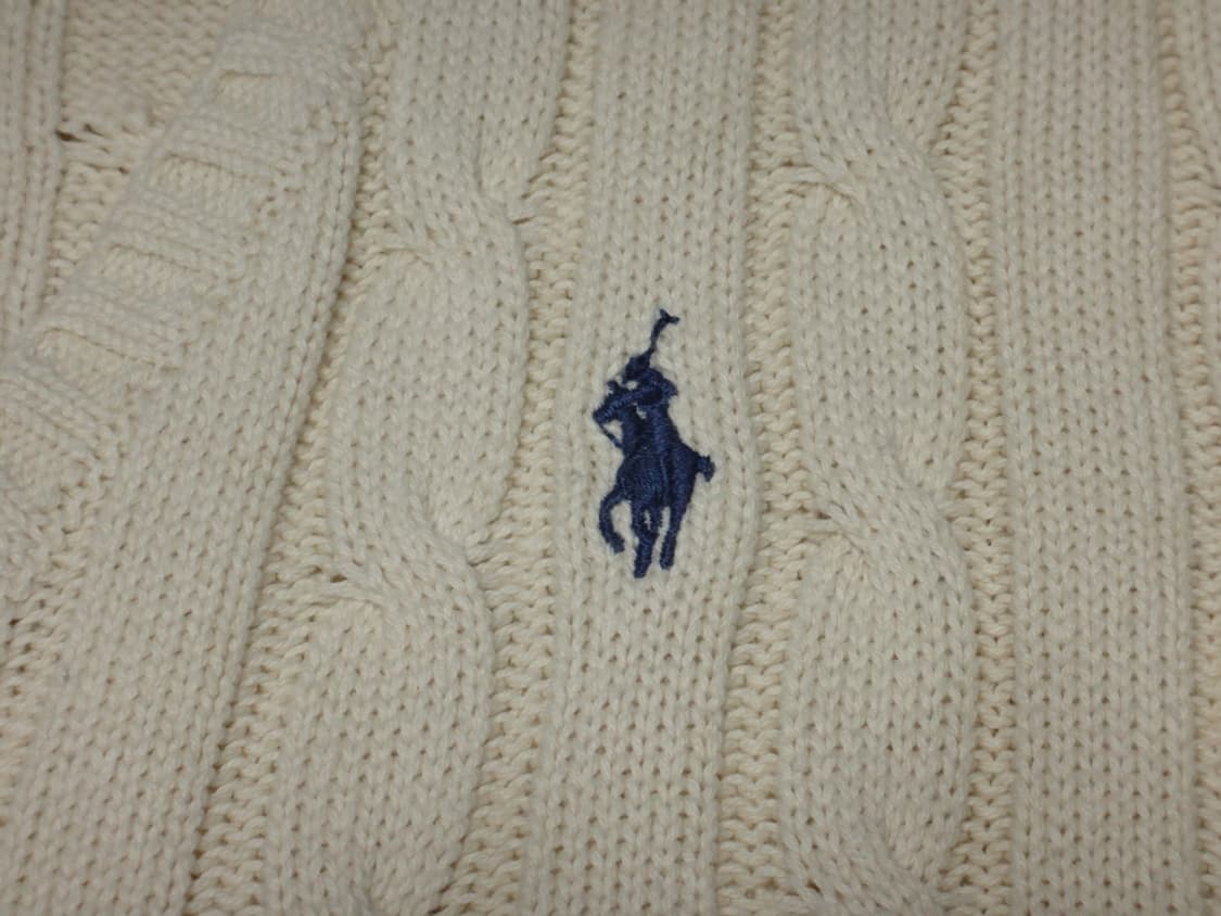 (M/66) 폴로랄프로렌 여성 브이넥 꽈배기 면 니트 상품이미지4