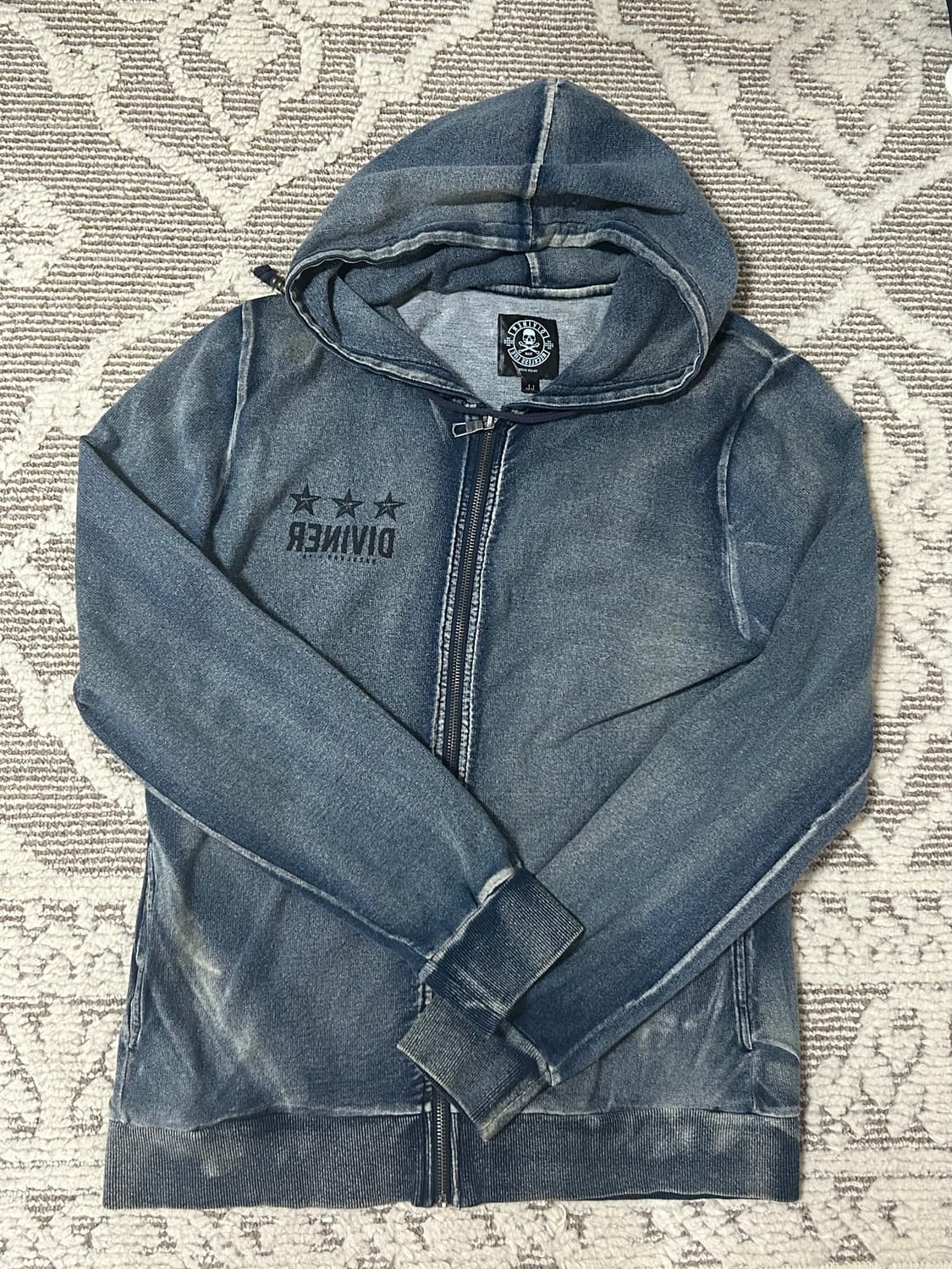 Diviner 락펑크 데님워시드 후드집업자켓 상품이미지1