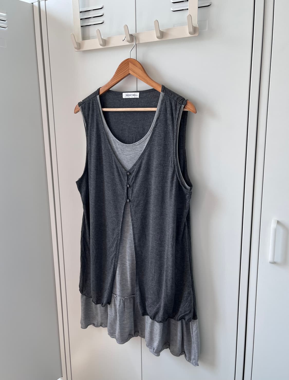 Secret well 그레이 바선생 레이어드 원피스 상품이미지1