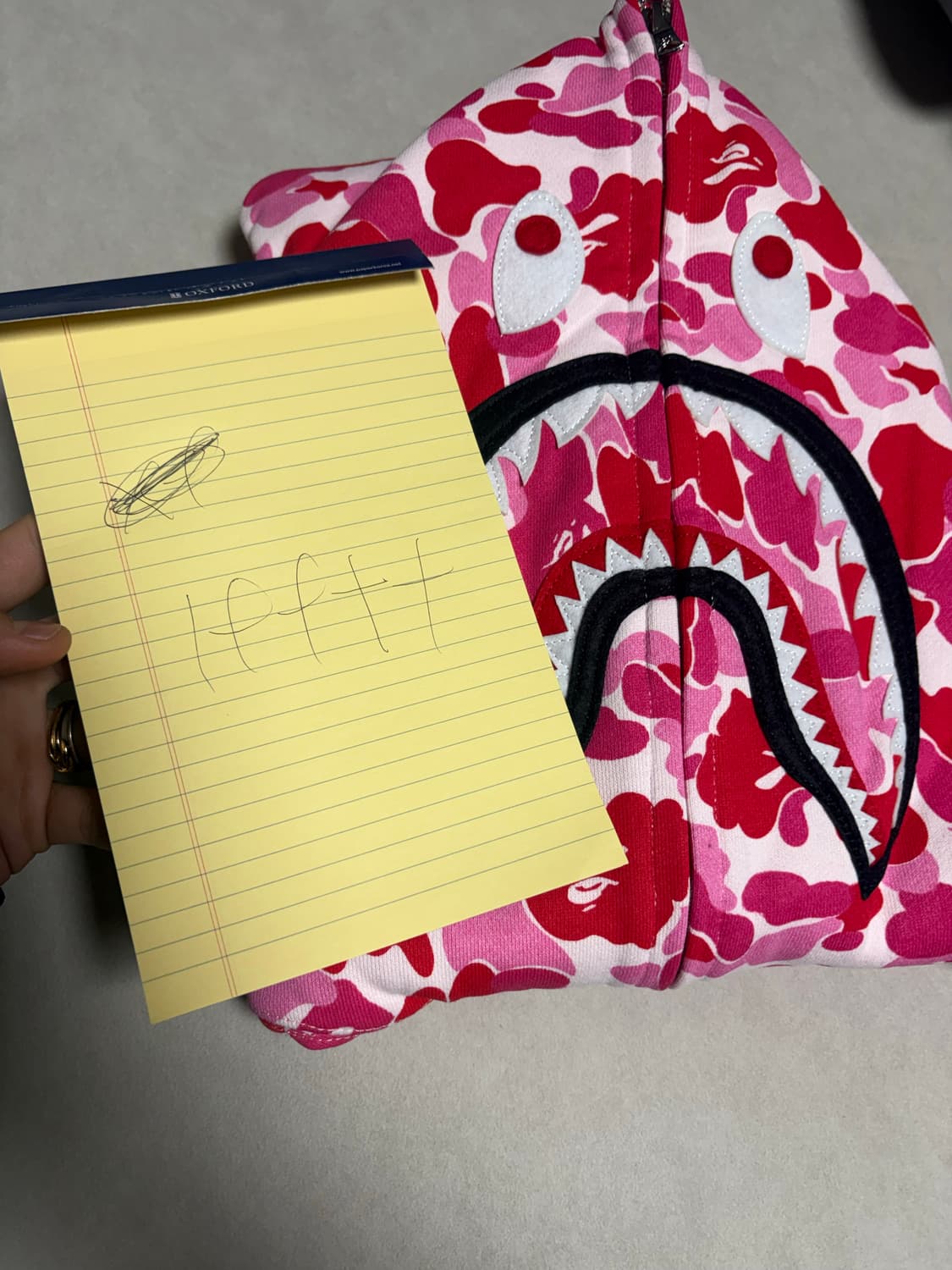 베이프 샤크후드 핑크 s 새상품 상품이미지1