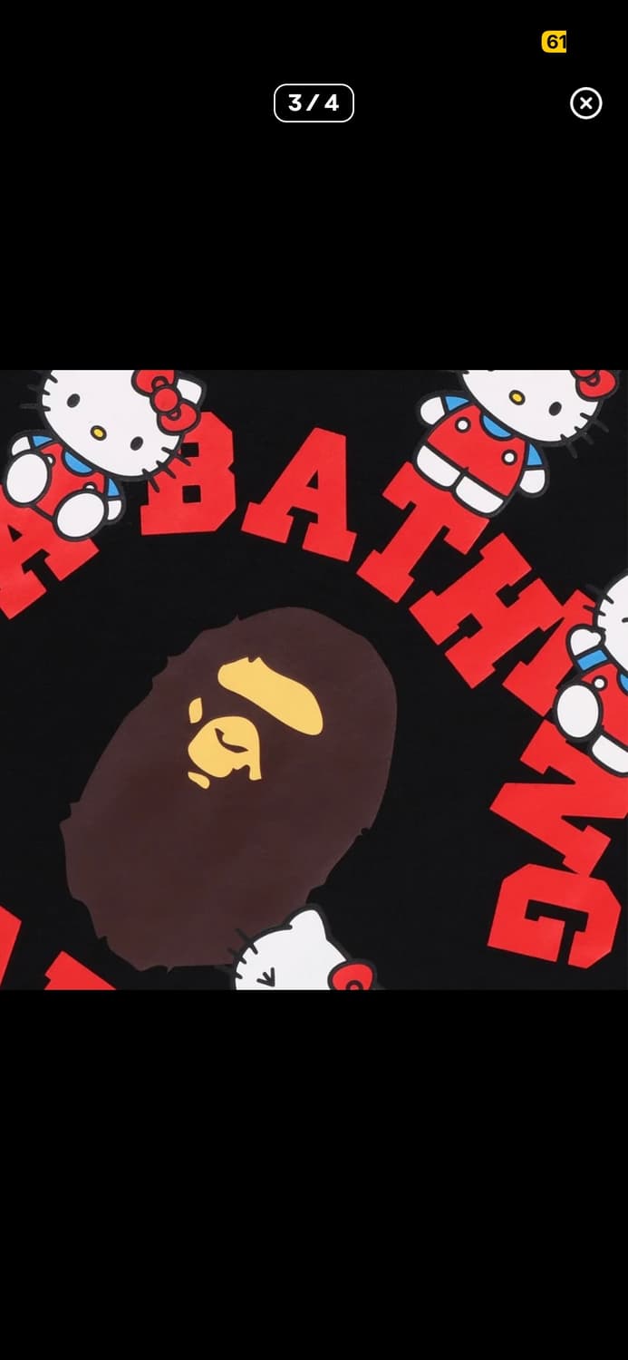 급처)베이프 헬로키티 콜리지 티셔츠반팔 bape 미스치프 코이세이오꼼데 상품이미지3