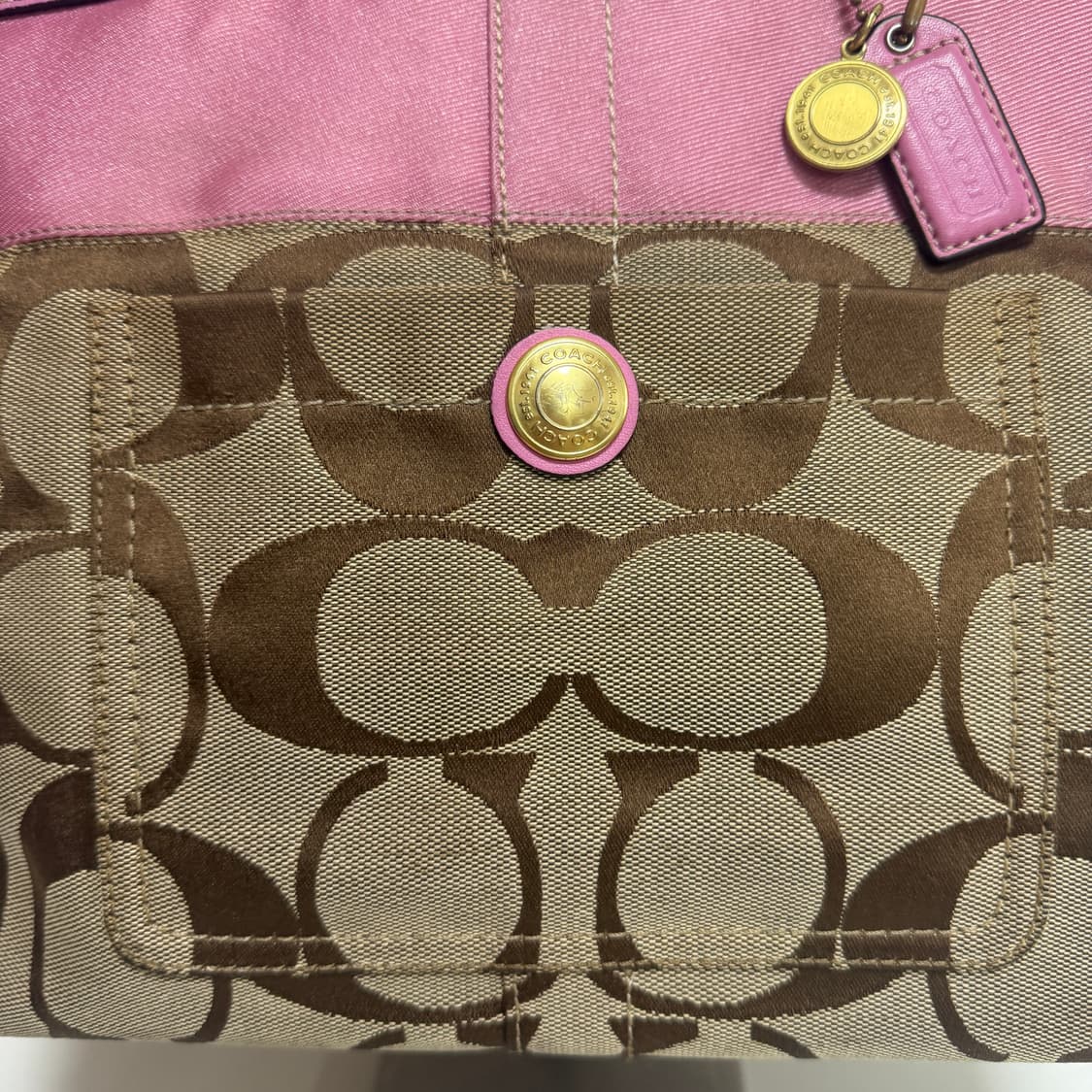 코치 핑크 시그니처 백 상품이미지4