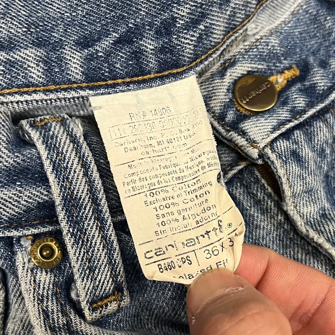Carhartt 데미지 데님 팬츠 (36“) 상품이미지9