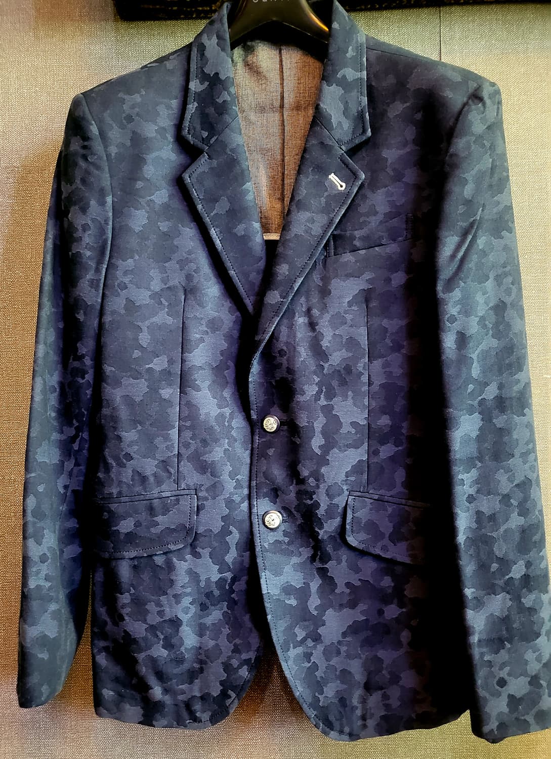 [미사용 새상품] 워모 이태리 블루 카모자켓 상품이미지1