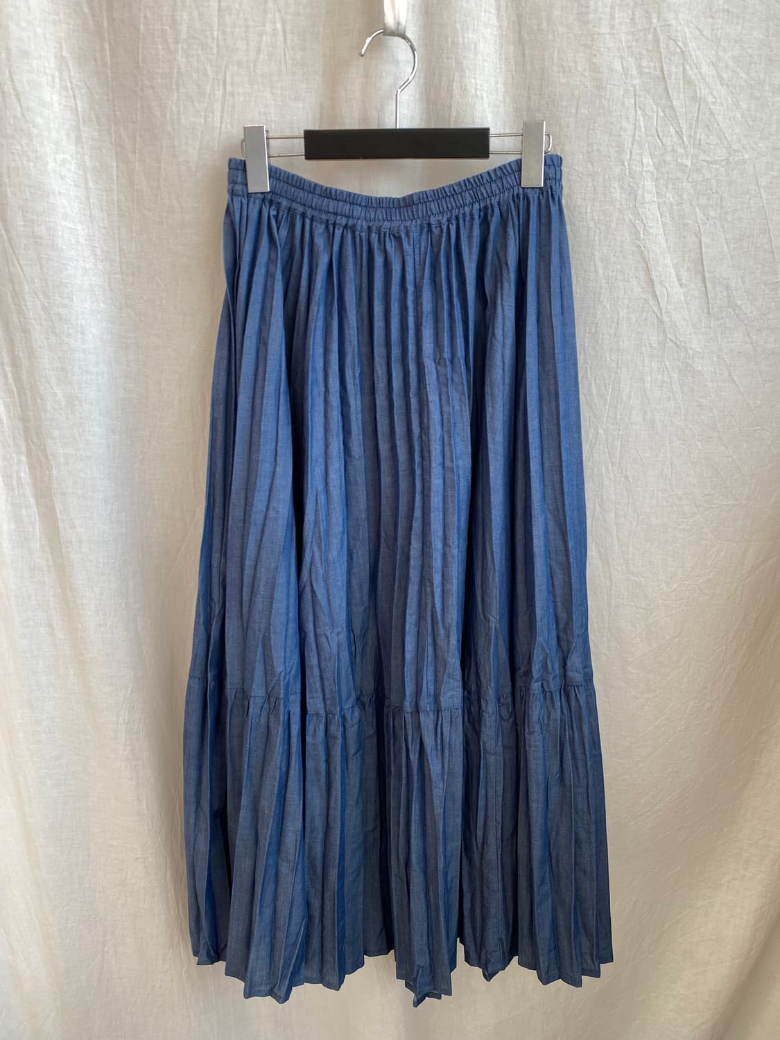 면혼방 블루 밴딩롱스커트(F) 상품이미지2