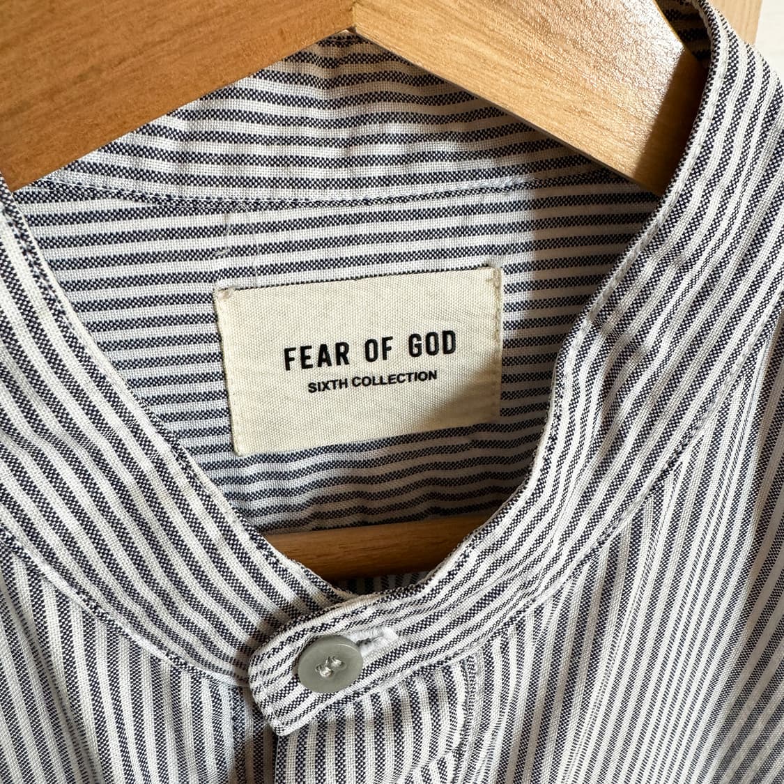 [XS] 피어오브갓 6th 그레이 스트라이프 풀오버 헨리 셔츠 상품이미지4