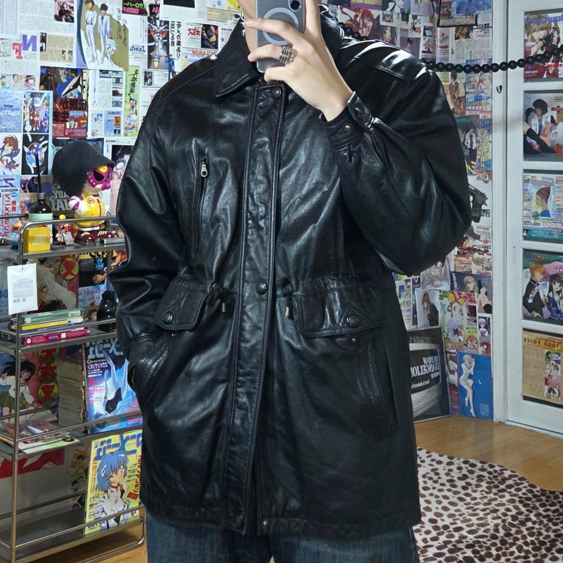 빈티지 리얼레더 가죽 사파리 자켓 상품이미지1