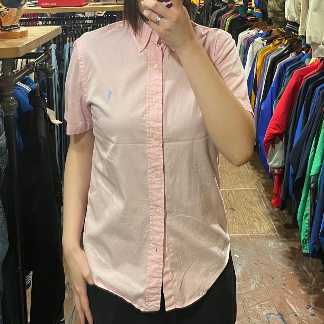 [HI] 폴로 반팔 셔츠 핑크 상품이미지1