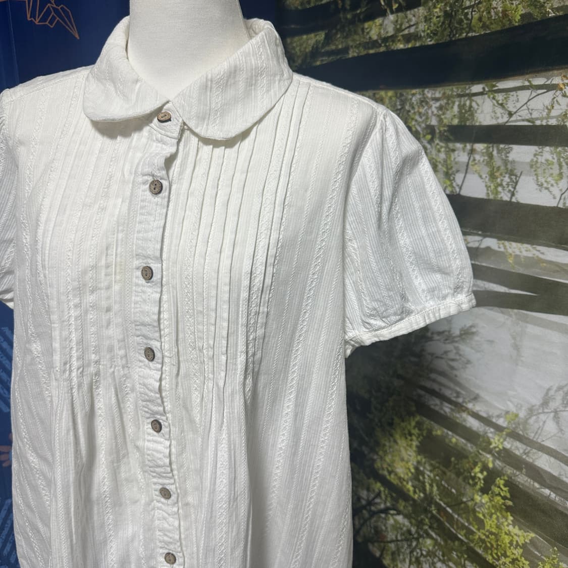 빈티지 화이트 홍콩 블라우스 원피스 둥근 카라 상품이미지1