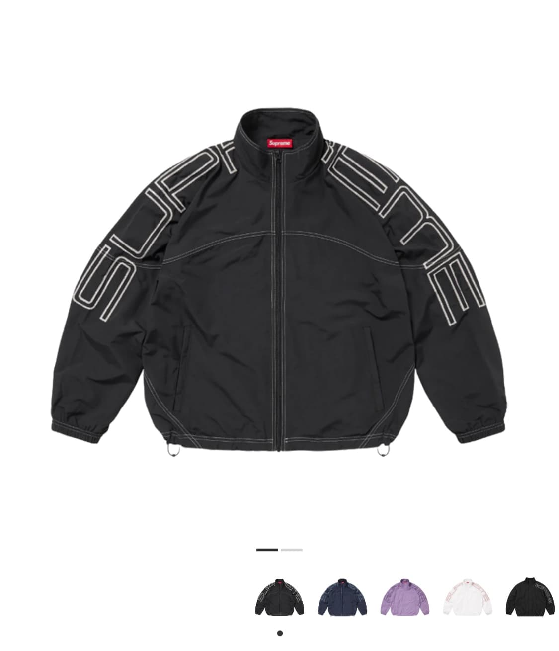 슈프림 스펠아웃 자수 트랙자켓25SS 블랙M 상품이미지1