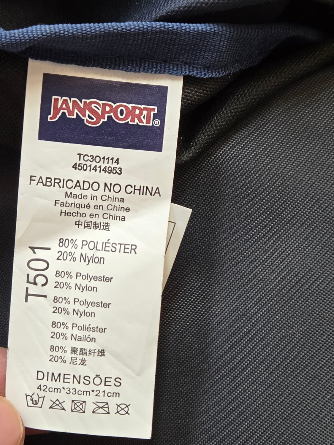 잔스포츠 네이비 백팩 판매합니다. 넉넉한 수납 공간으로 책이나 소지품을  상품이미지3