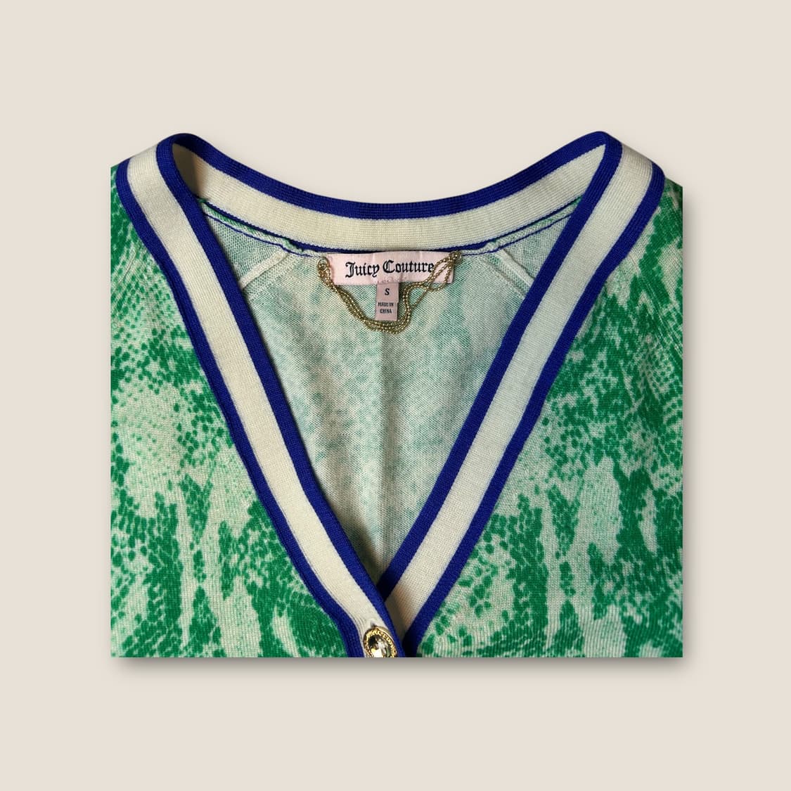 O094 쥬씨꾸뛰르 스네이크 패턴 금장 가디건 상품이미지2