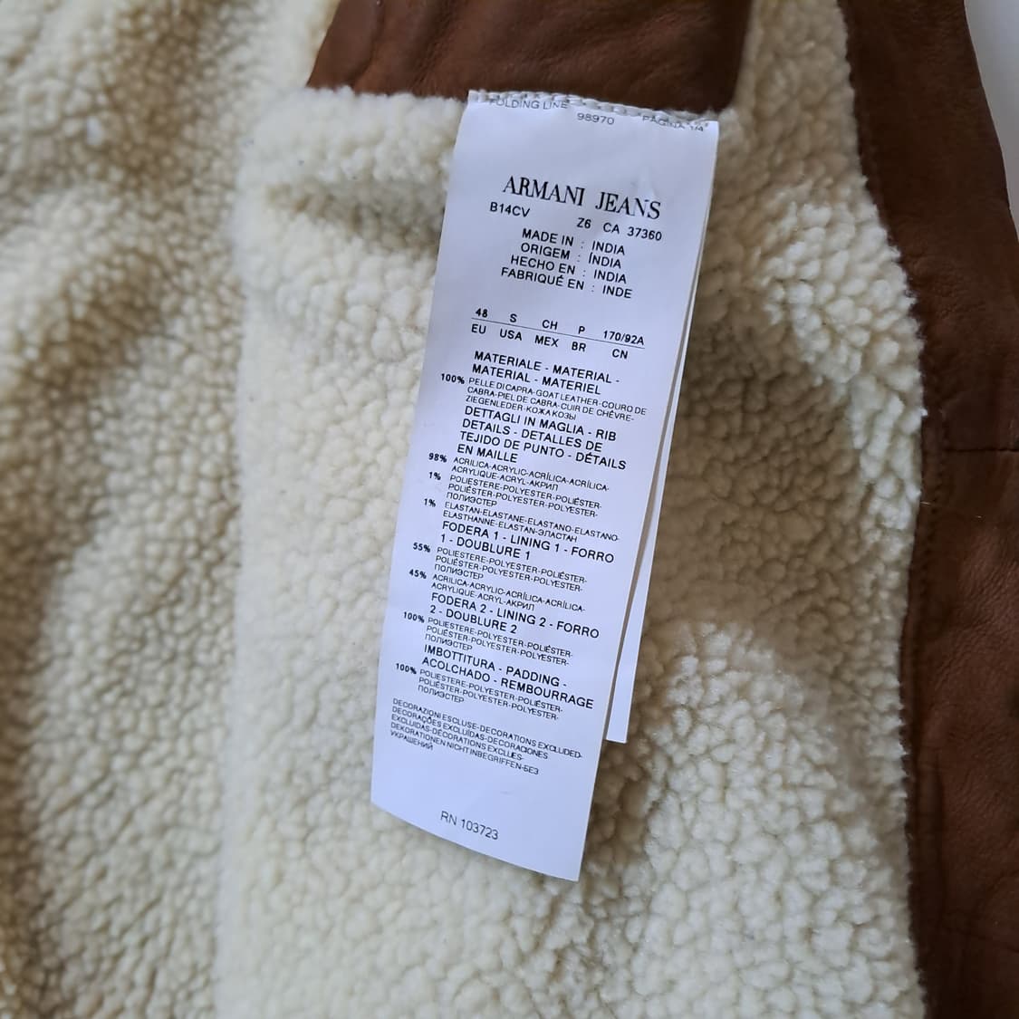 (택포) 아르마니진 고트스킨 후드 무스탕 48 B813 상품이미지10