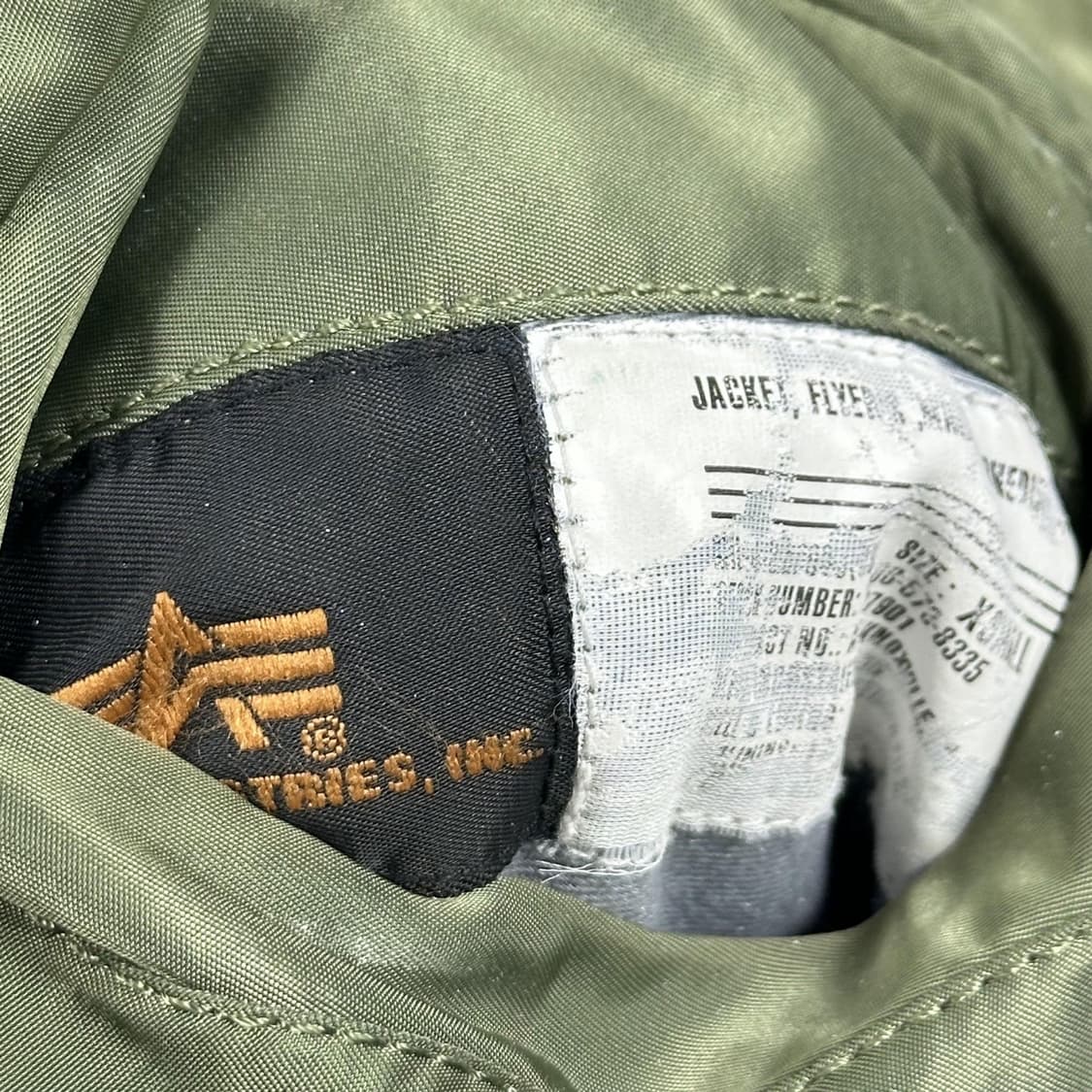 알파인더스트리 ma1 카키 항공점퍼 자켓 (XS) 상품이미지6