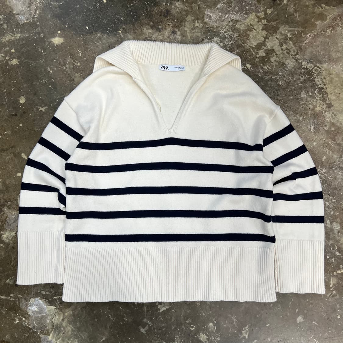 M) ZARA 자라 세일러 카라 니트 스웨터 상품이미지3