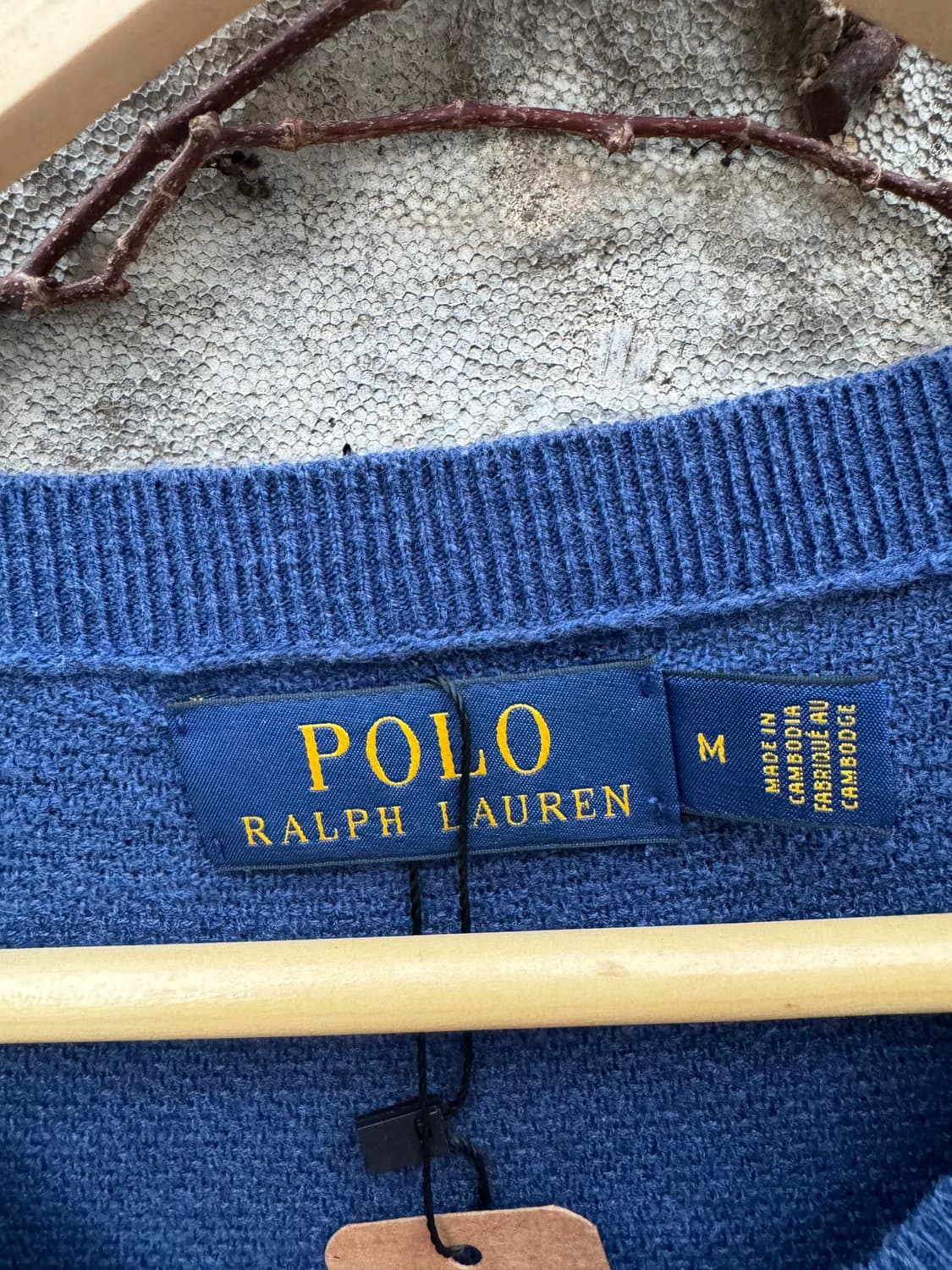 폴로 랄프로렌 얇은 와플 니트 네이비 m 상품이미지4