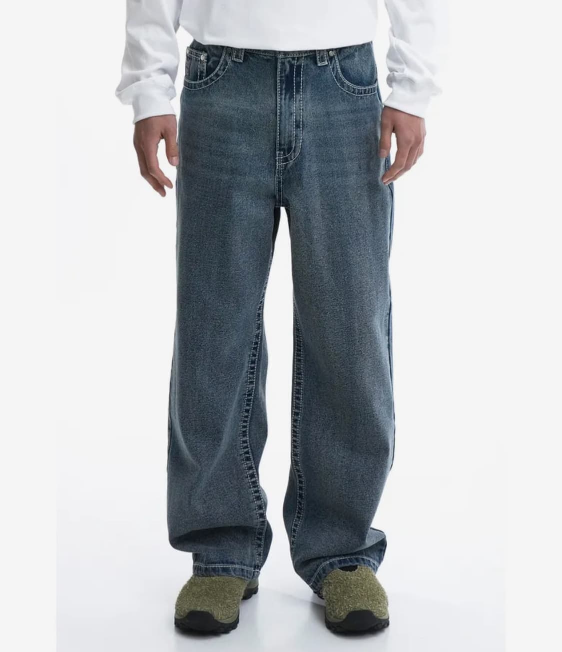 오와이 BACK STITCH WASHED JEANS-BLUE 상품이미지2