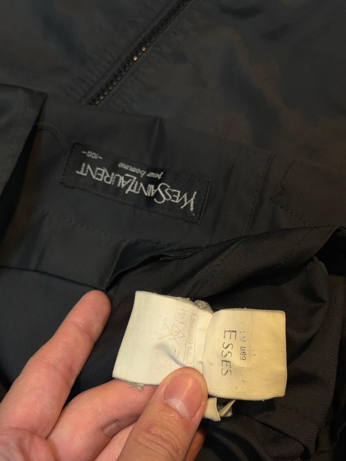 90s YSL 입생로랑 나일론 블루종 사파리 자켓 블랙 상품이미지5