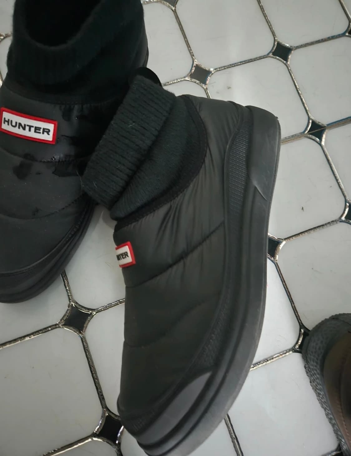  헌터 패딩 니트 커프 부츠 블랙 280사이즈 깔창x 상품이미지2