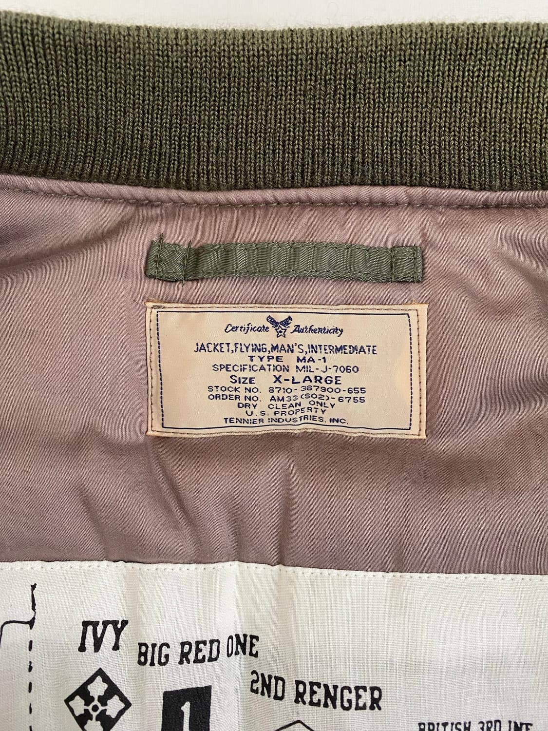 테니어 엑스톤즈 MA-1 마원 항공점퍼 봄버 XL 상품이미지7