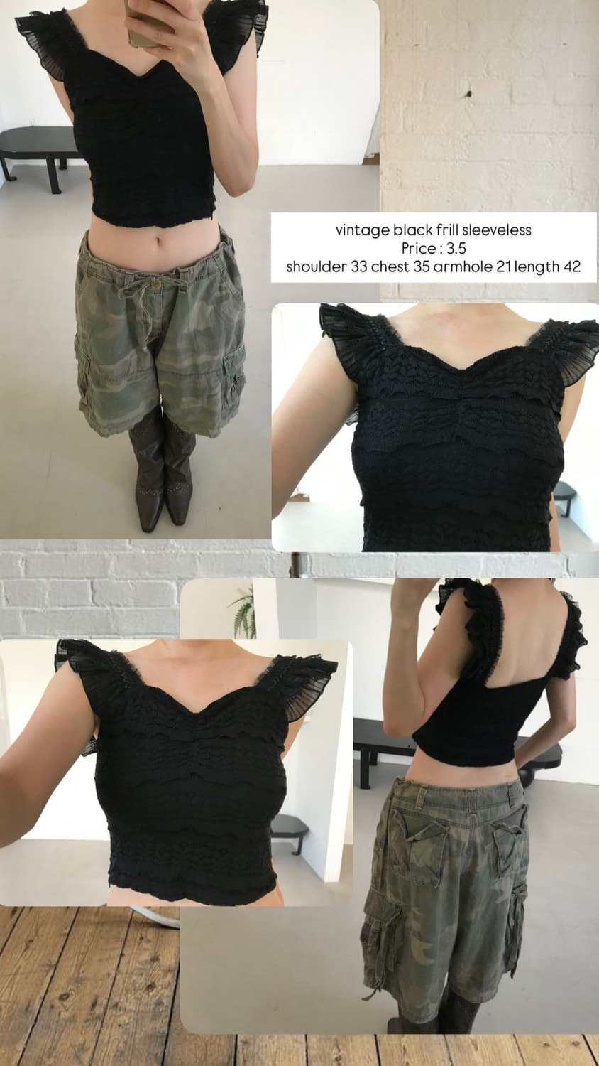 vintage black frill sleeveless 상품이미지8