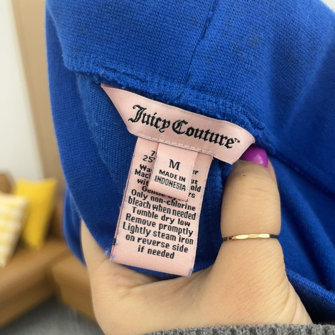 쥬시 꾸뛰르 Y2K 벨벳 코발트 블루 트레이닝 팬츠 M C06795 상품이미지5