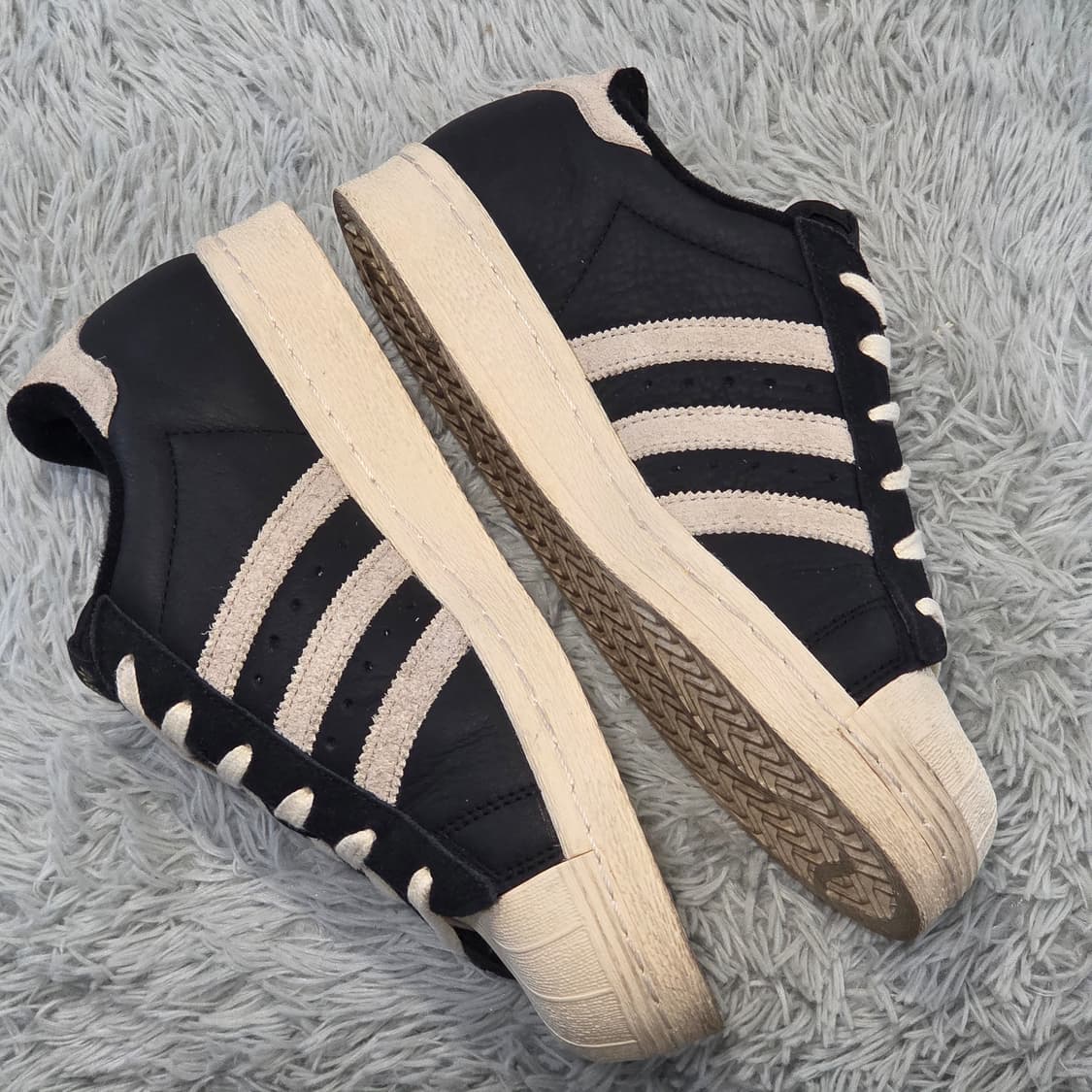 7a-30:아디다스 슈퍼스타 82 블랙 오프화이트 235mm 상품이미지6