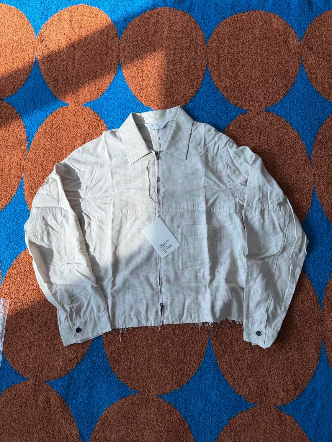 (새상품풀구성⭕️) 안셀름 옴브레 체크 디스트레스 투웨이 집업 셔츠 자켓 상품이미지1