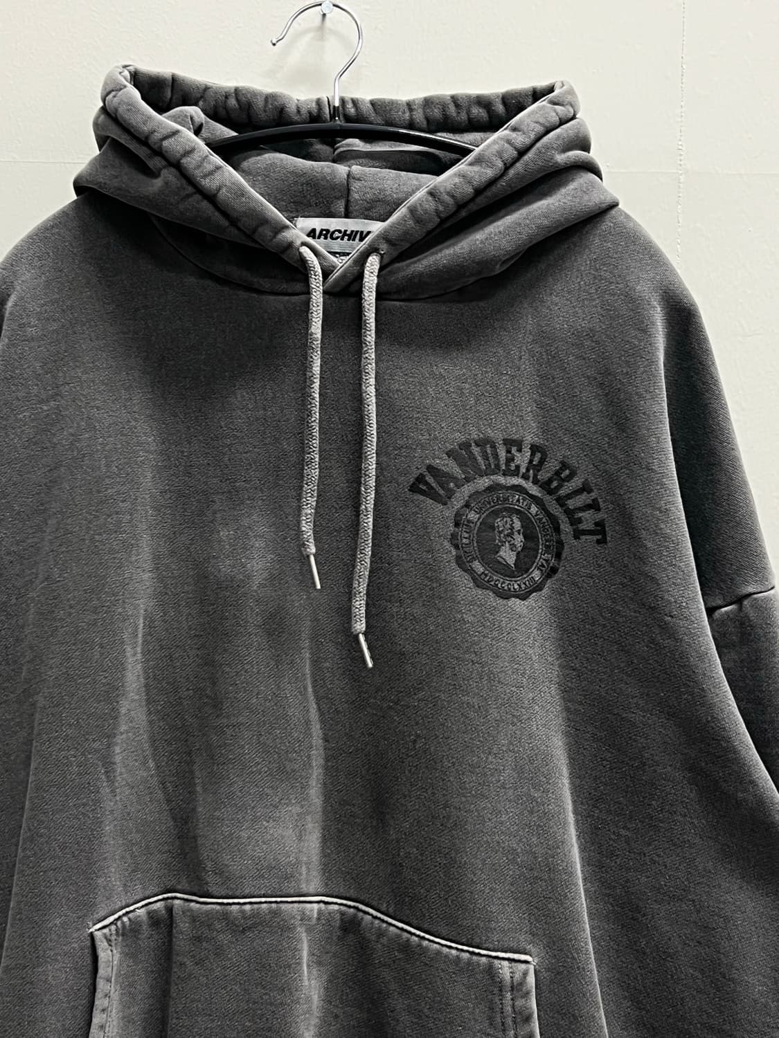 (F) ARCHIVE 워시드 후드 티 차콜 상품이미지3