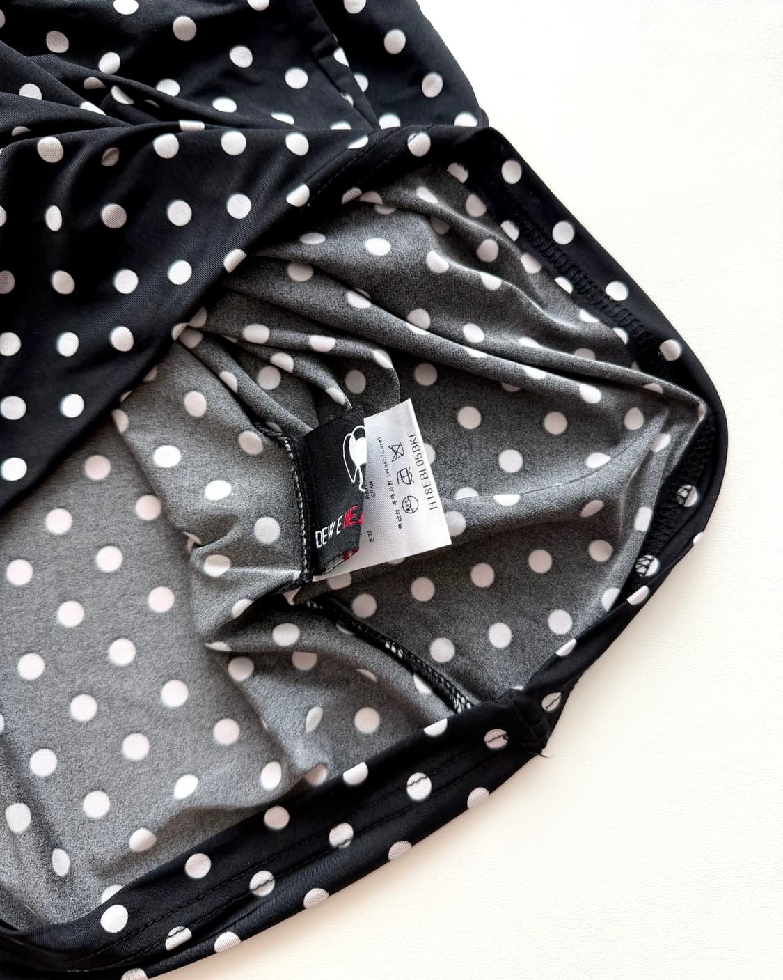 dewe dewe 셔링 긴 팔 땡땡이 상품이미지5