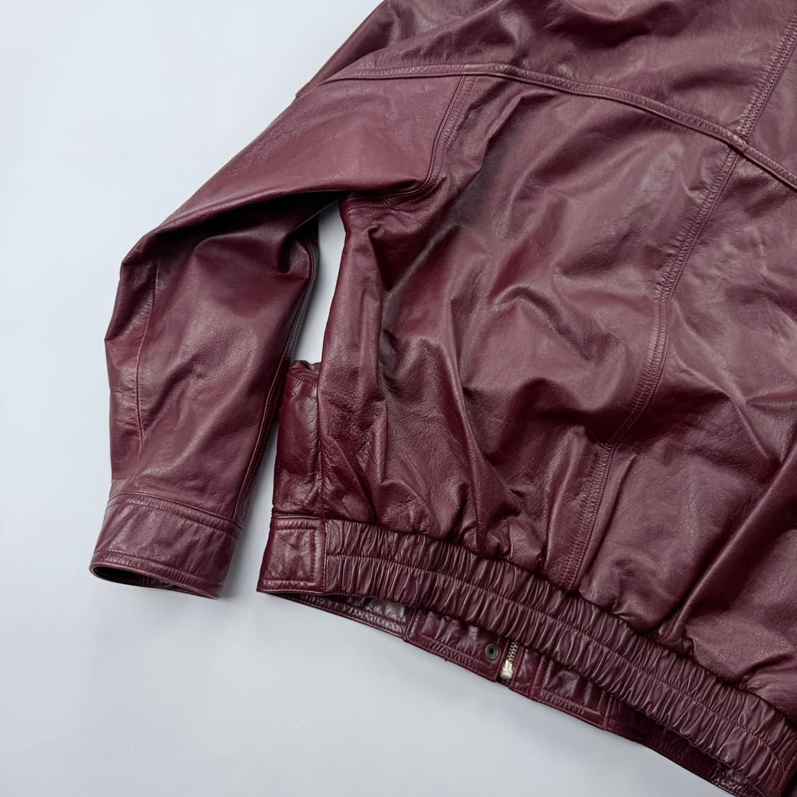 Space Armani 레더 봄버 자켓 버건디 상품이미지7