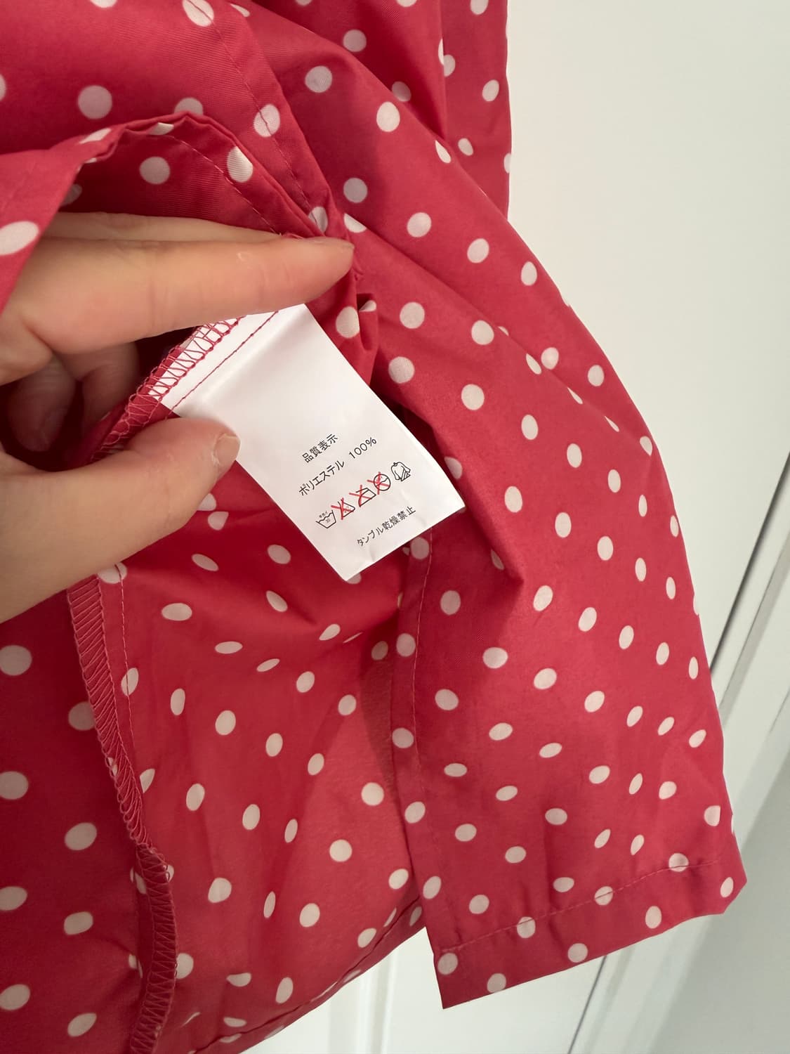 일본빈티지 핑크 도트 레인코트 상품이미지7