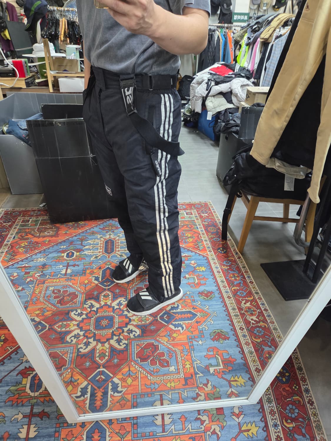 아디다스 올드스쿨 스키 레져용 오버롤 트랙팬츠 대략 31 32 상품이미지7