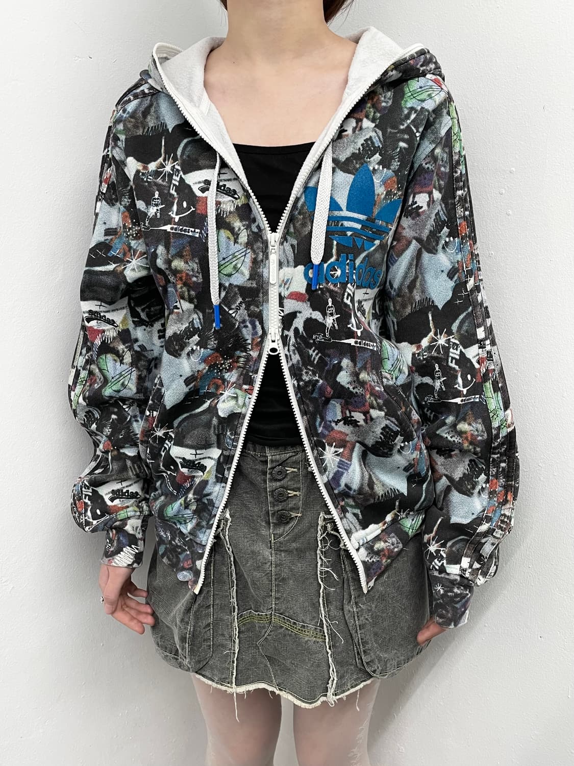 아디다스 올드스쿨 그래픽 후드집업  상품이미지1