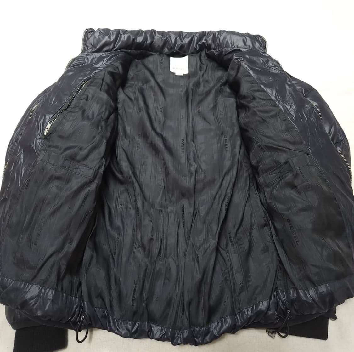 [S] 디젤 네이비 나일론 남여 숏패딩 (~90) 상품이미지8