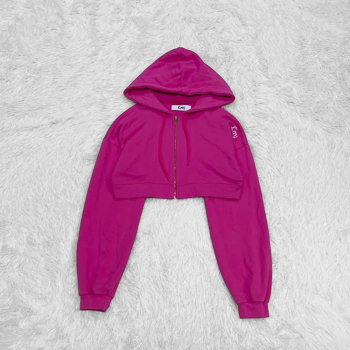 와이이이엘 Yeel 크롭 후드집업 핑크 상품이미지2