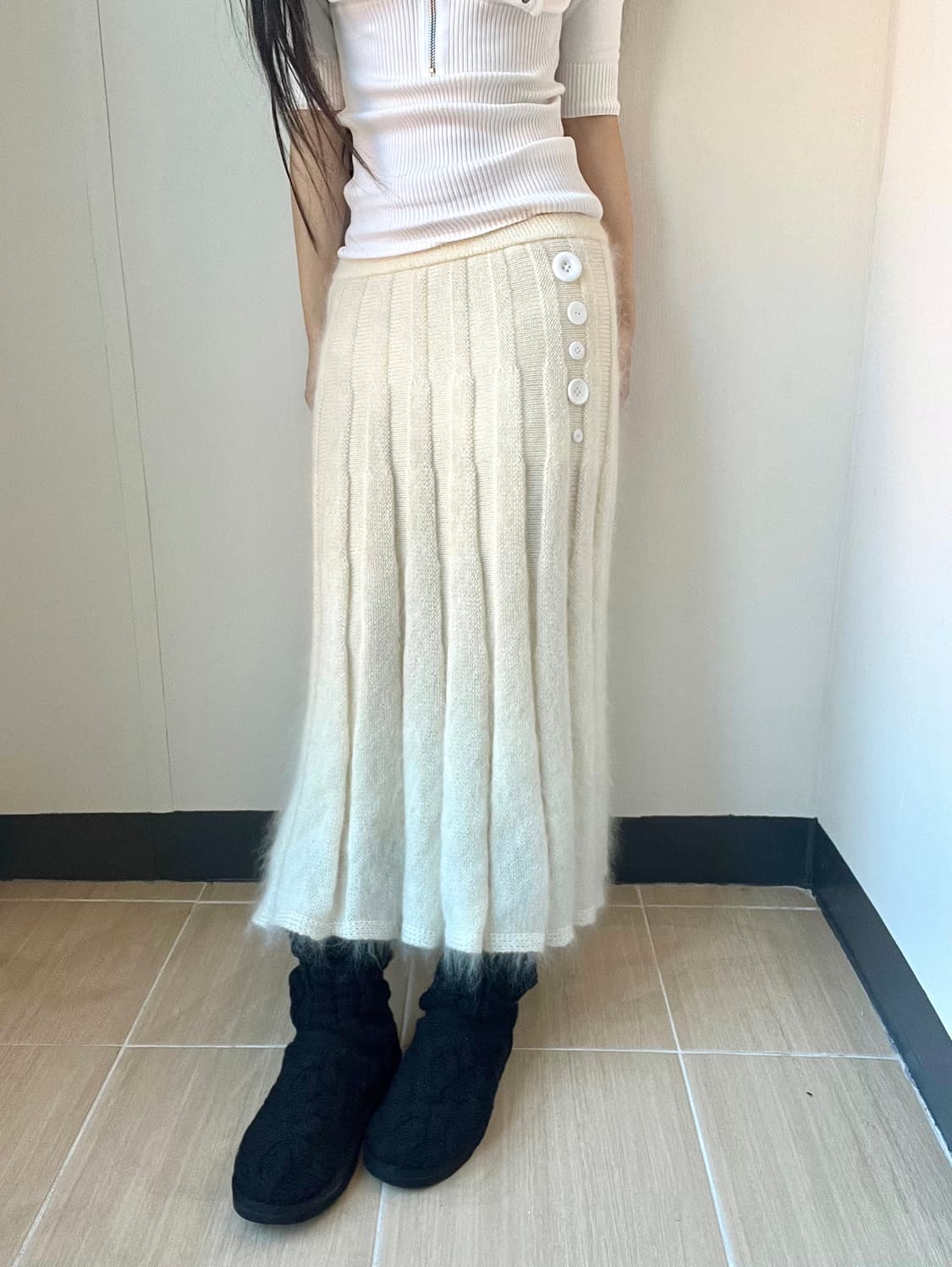 Hairy button knit skirt 상품이미지7