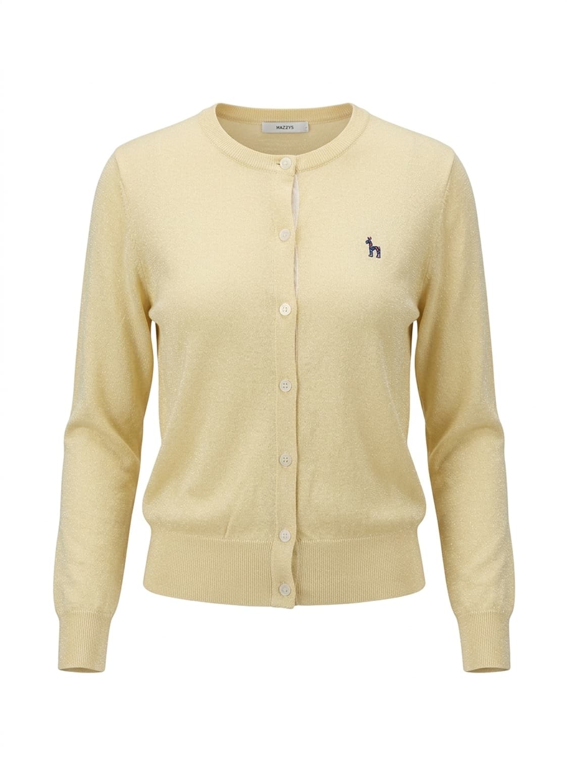 🌼봄가디건 | 헤지스 여성 퍼피자수 옐로우 가디건 55~66 | 화사핏 상품이미지2