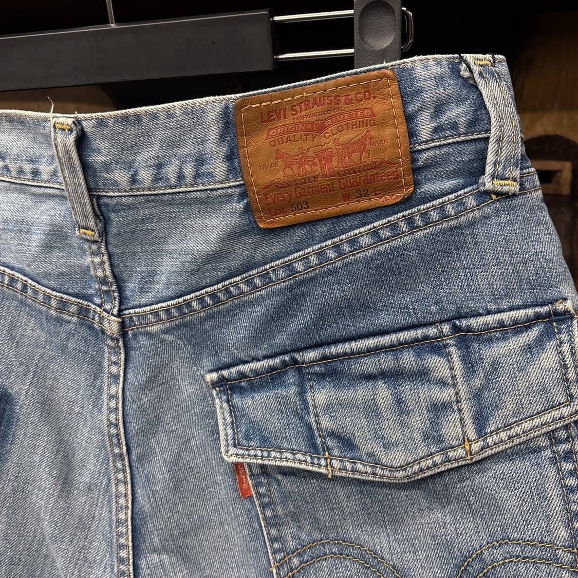 00s 리바이스 503 재팬라인 원포켓 카고 5부 데님팬츠  N1119 상품이미지8