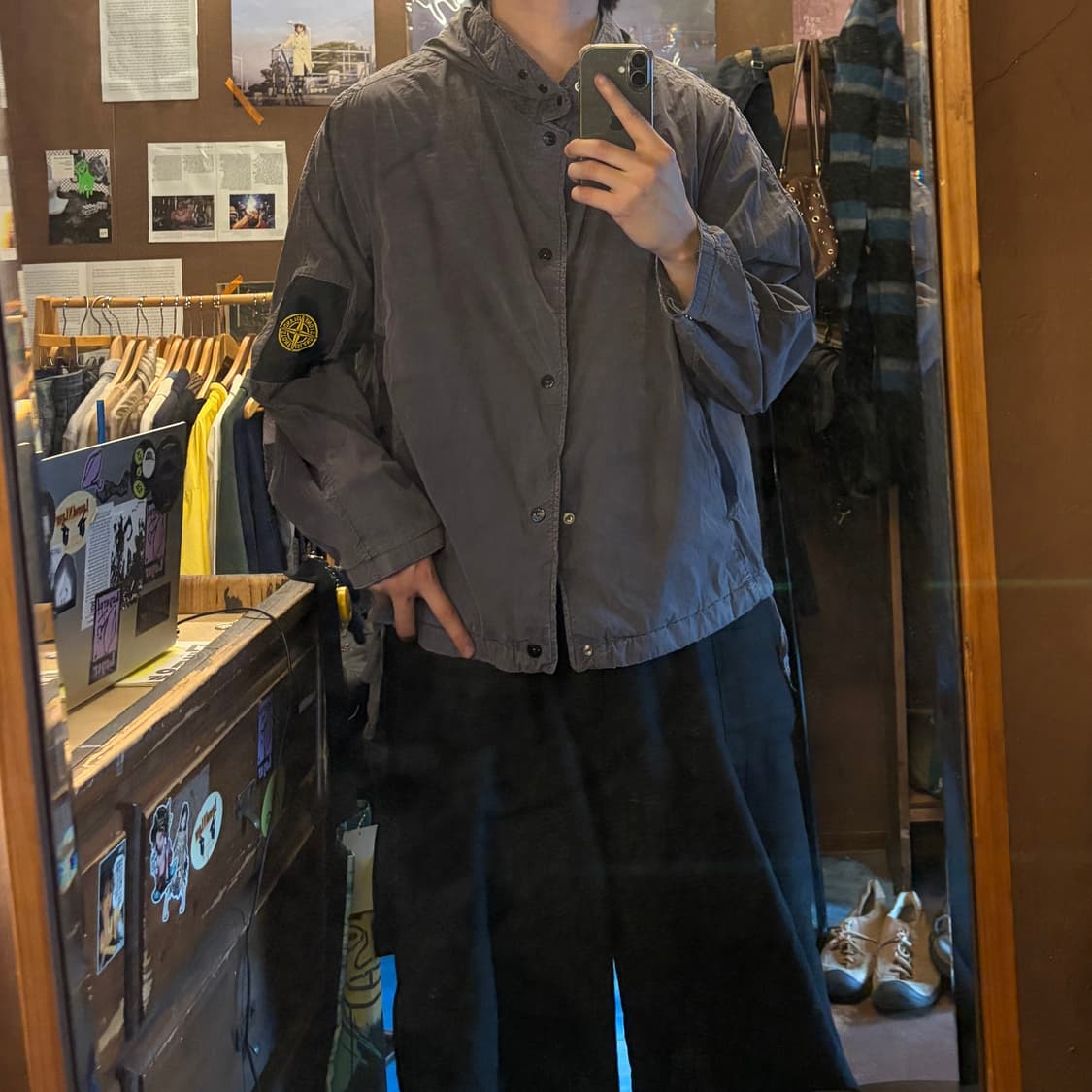 90s Stone Island 아카이브 가먼츠 다이드 로고 자켓 상품이미지3