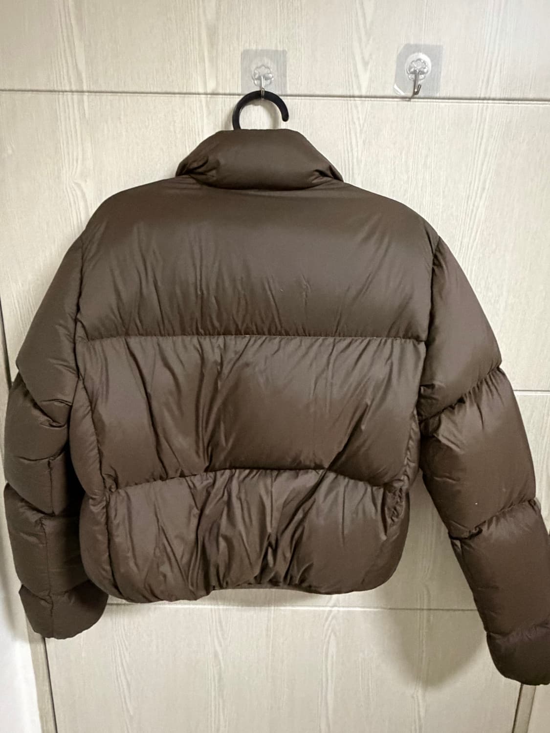 예일 라이트 덕다운 크롭패딩 브라운 상품이미지5