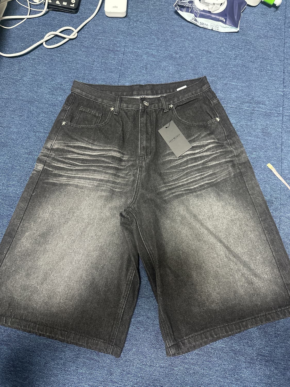 새상품) 이지노이지 8부 데님 버뮤다팬츠 상품이미지4