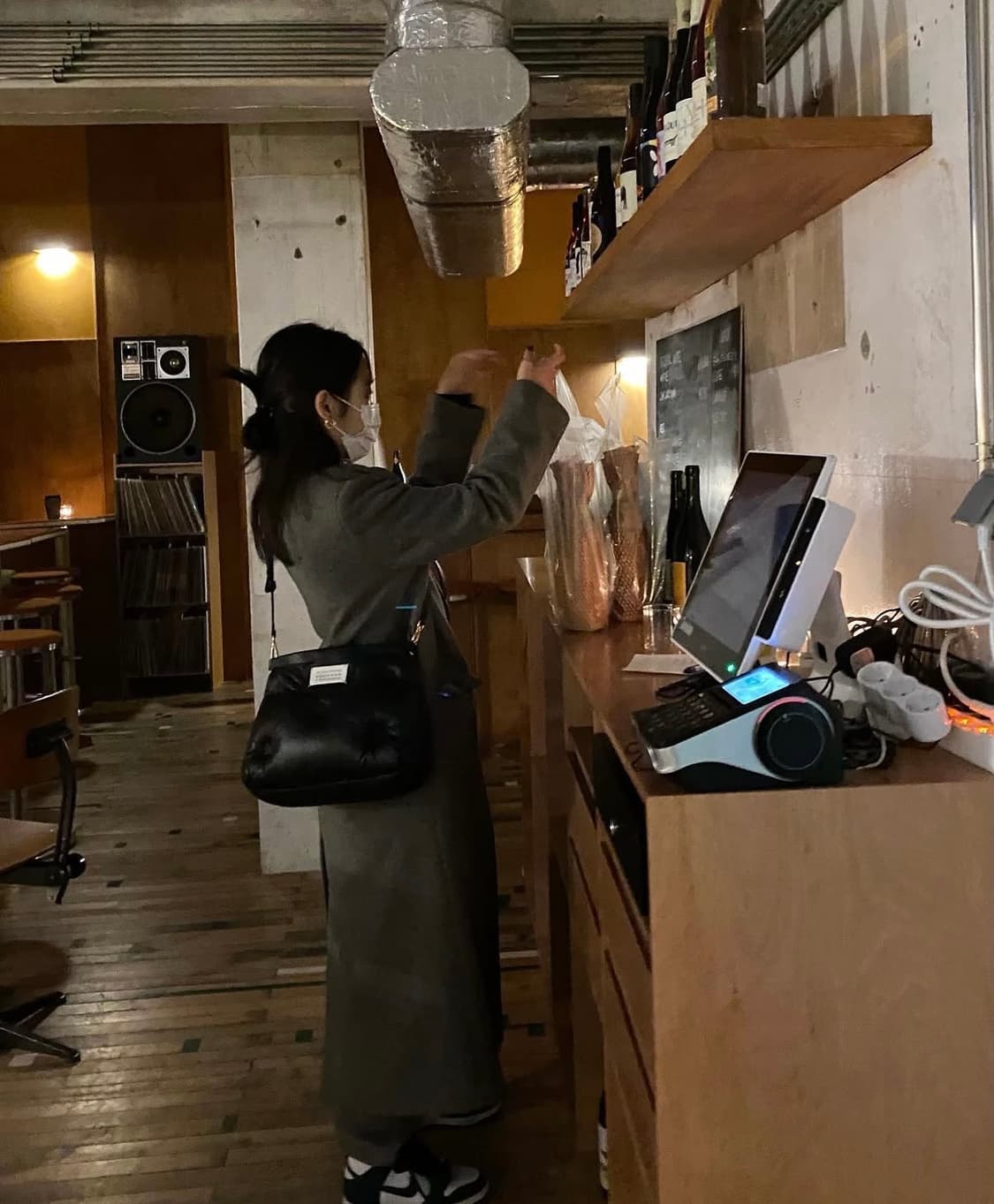 위아 도매택 차콜 헤링본 울 코트 상품이미지3