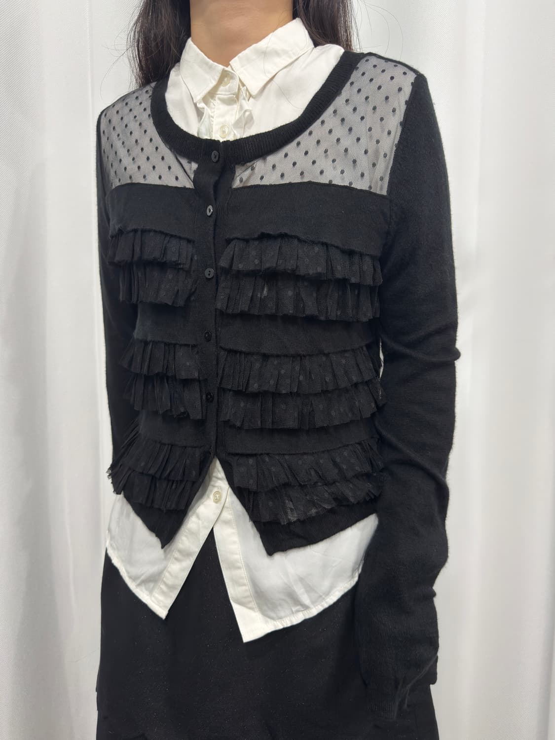 white frill shirt 상품이미지4